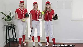 POV Monster Cock Foursome Slams Baseball Besties Home Run