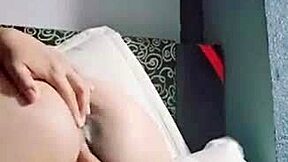 Latina Teases Her Huge Dildo in Lingerie Play