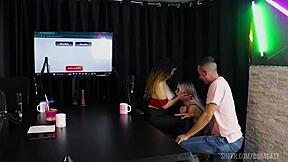 Watch Charlotte's Sheer Red Casting Comp With Bruna Carlos - Big Tits Domination And Glamour!