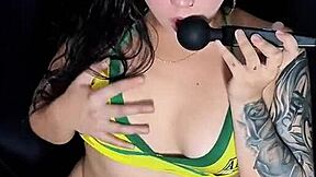 hot bucaramanga colombian teen masturbates with dildo and anal plug squirting hard