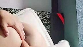 Latina Teases Her Huge Dildo in Lingerie Play