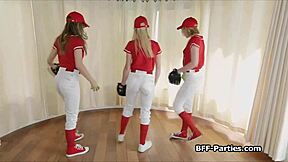 POV Monster Cock Foursome Slams Baseball Besties Home Run