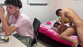 hubby distracts while best friend pounds my wet pussy - dare cum inside cornudo?