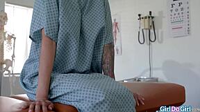 doctor fists patient's tight ass in lesbian hospital exam frenzy