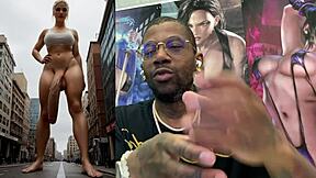 giant futa snowbunny rides huge transgender cock in alley 😲🍑