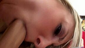 skinny small tits blonde angel long gets first anal no condom then swallows cum 😵‍💫