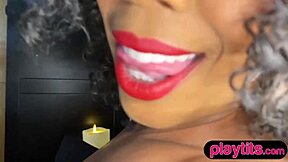 Big Booty Ebony MILF Strips Nude Dildo Masturbation Session