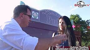 skinny german teen picked up on street for outdoor fun