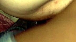 hairy petite teen bitch's tiny pussy creampied deep by huge black cock closeup