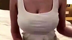 gorgeous stepmom rocks short skirt teases during horny webcam massage session