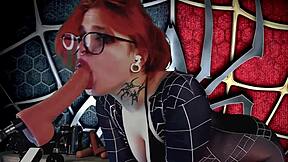 meridjane spider girl now givin passionate bj so hot!!