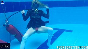 Check out horny Ashlee Rose in her slutty dress scuba diving underwater.