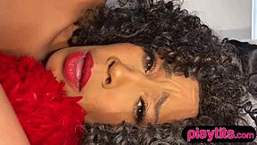 Big Booty Ebony MILF Strips Nude Dildo Masturbation Session