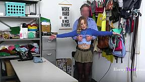 i want the punishment either way daddy i mean officer you know horny thief slut gets groped in garage shop office prison