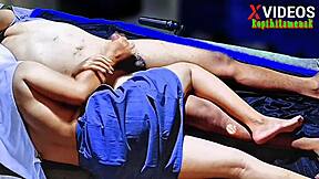 indo schoolgirl couple trades blowjobs handjobs and missionary ending in thick cumshots for friends