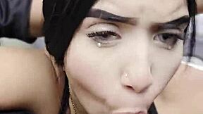 Petite Latina Student Sucks Cock While He Drives Public Roads