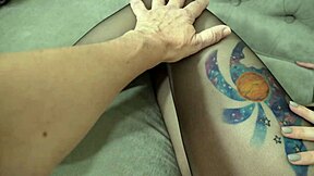 skinny college blonde babe deepthroats cock in pantyhose for facial cumshot