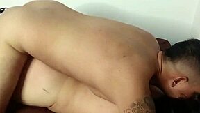 chubby latina rides creampie squirts on cock