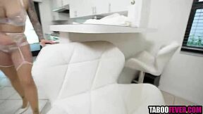 step nephew switches from aunt's ass to pussy hard