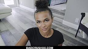 big tits ebony stepdaughter alina ali bounces on stepdaddy cock 😈🍫💦