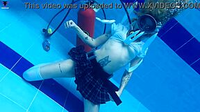 skinny latina ashlee rose teases big ass natural tits underwater pool scuba