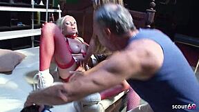 Big Tits MILF and Teen SEDUCE Old Guy's HUGE Cock for Rough FFM!