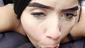 Petite Latina Student Sucks Cock While He Drives Public Roads