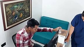 they sneak quickie sex romp right in the office