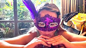 masked aleksandraxxx sucks rides big cock tuah style some pov