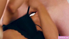 lesbian babe teaches two teens pussy licking skills