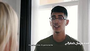 Virgin dork's emotional first fuck with milf masseuse Andi Avalon Diego Perez