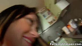 fucking my glasses teen seren for dinner... cumshot orgy!