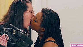 lesbian babe teaches two teens pussy licking skills