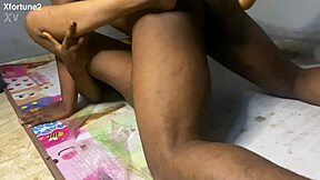 Sexy ebony roommate craves deep missionary every time
