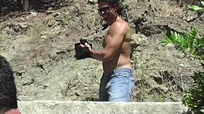 teen sunshine in fishnets takes dp gaping and double facials