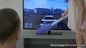 teen rides cock anally for hot jizz load