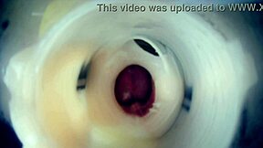 inside view of throbbing cock with two cumshots double creampie endoscopic cam