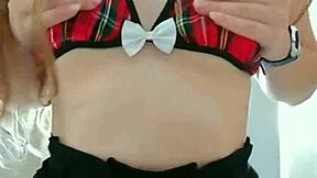 wanna see cute student rip clothes off and grope her natural tits?