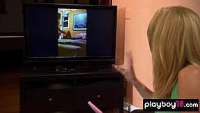 Petite Blonde Housewife Lana Bent Over Poolside for Outdoor Doggystyle