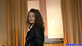 classy british teen doggystyled hard by old man stockings