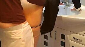 got more time to fuck brunette neighbor in bathroom