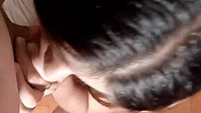 Novata deepthroats big cock till cum floods her mouth!