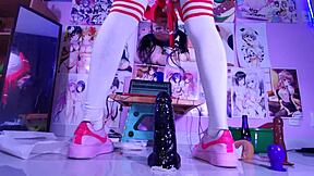 shemale trap rides bbc in wild anal training!