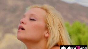 Petite Blonde Housewife Lana Bent Over Poolside for Outdoor Doggystyle