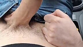 thick german milf slurps cock in public car swallows load!