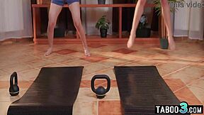 petite latina teen emily pink and gf try anal workout on huge dick