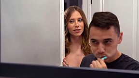 horny stepmom sneaks into son's bed craving creampie