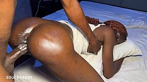 street slut cums buckets from deep ebony strokes 💦😩