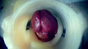 inside view of throbbing cock with two cumshots double creampie endoscopic cam
