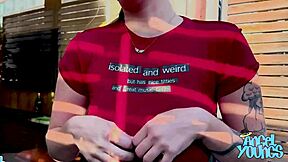 ever wonder how angel slurps john's monster cock between her huge tits?